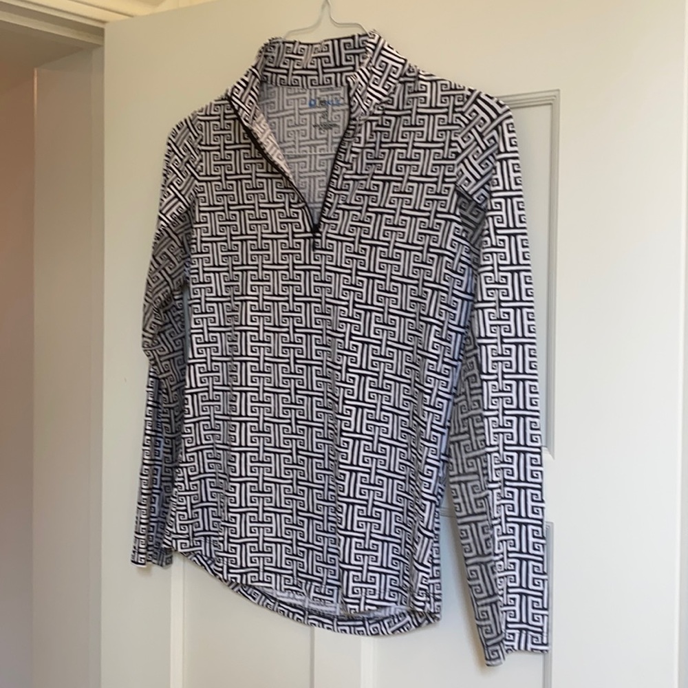 IBKUL quarter zip in Greek key pattern